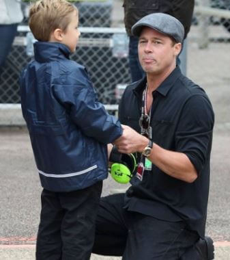 Knox Jolie-Pitt with his father Brad Pitt.